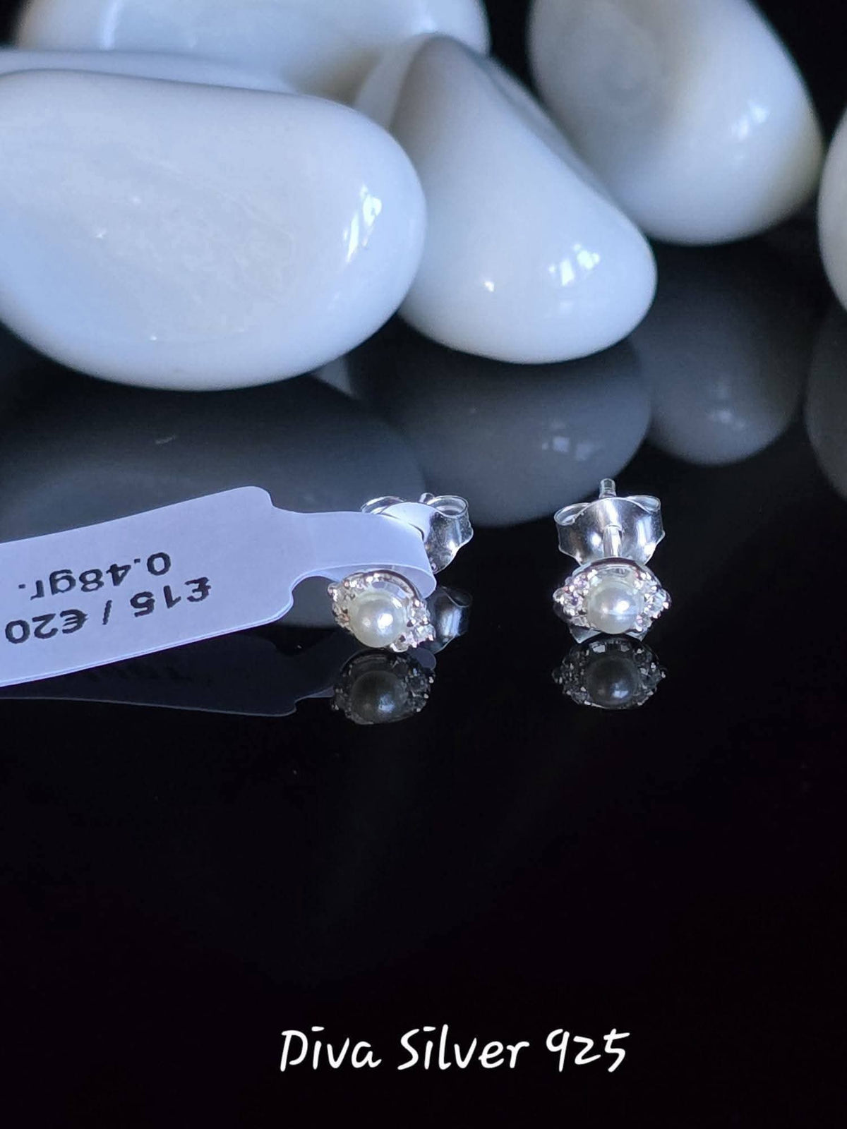 Sterling Silver Small Pearl Stud Earrings