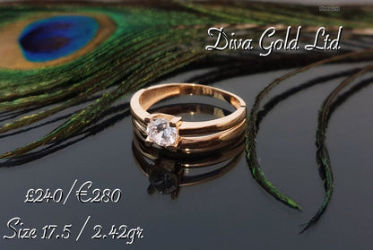 Gold double ring. Size 17.5