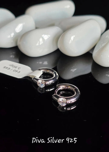 Sterling Silver Hoop Style  Women Earrings