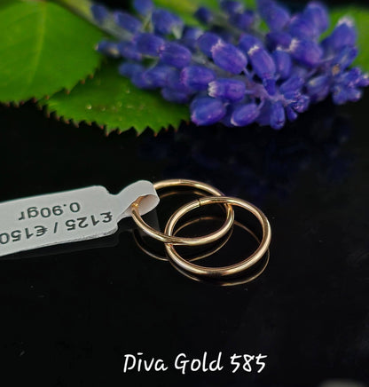 585 Gold hoop earrings. 0.90gr