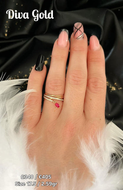 Gold women Ring.Size 17.5