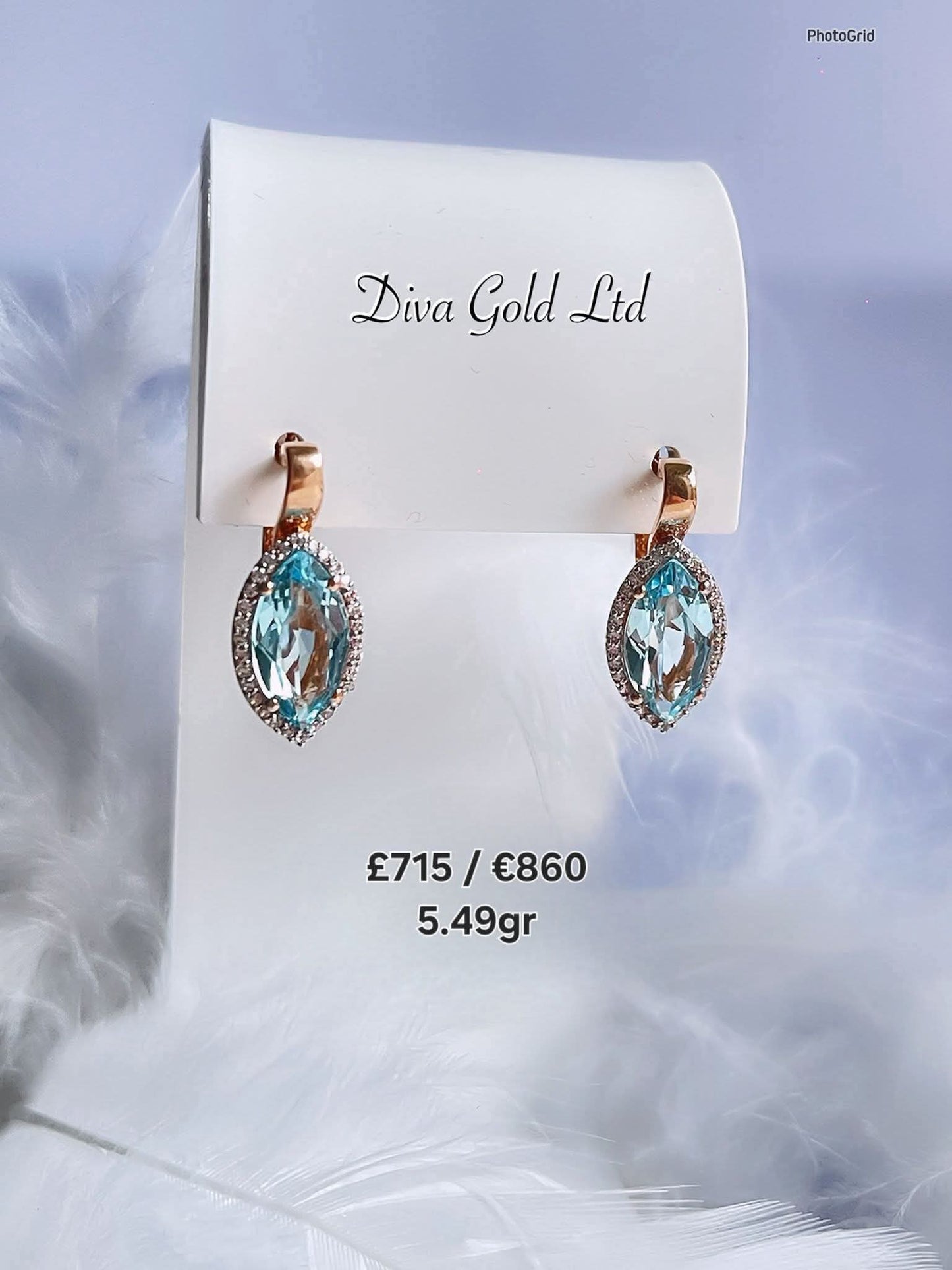 585 Gold earrings. 5.49gr