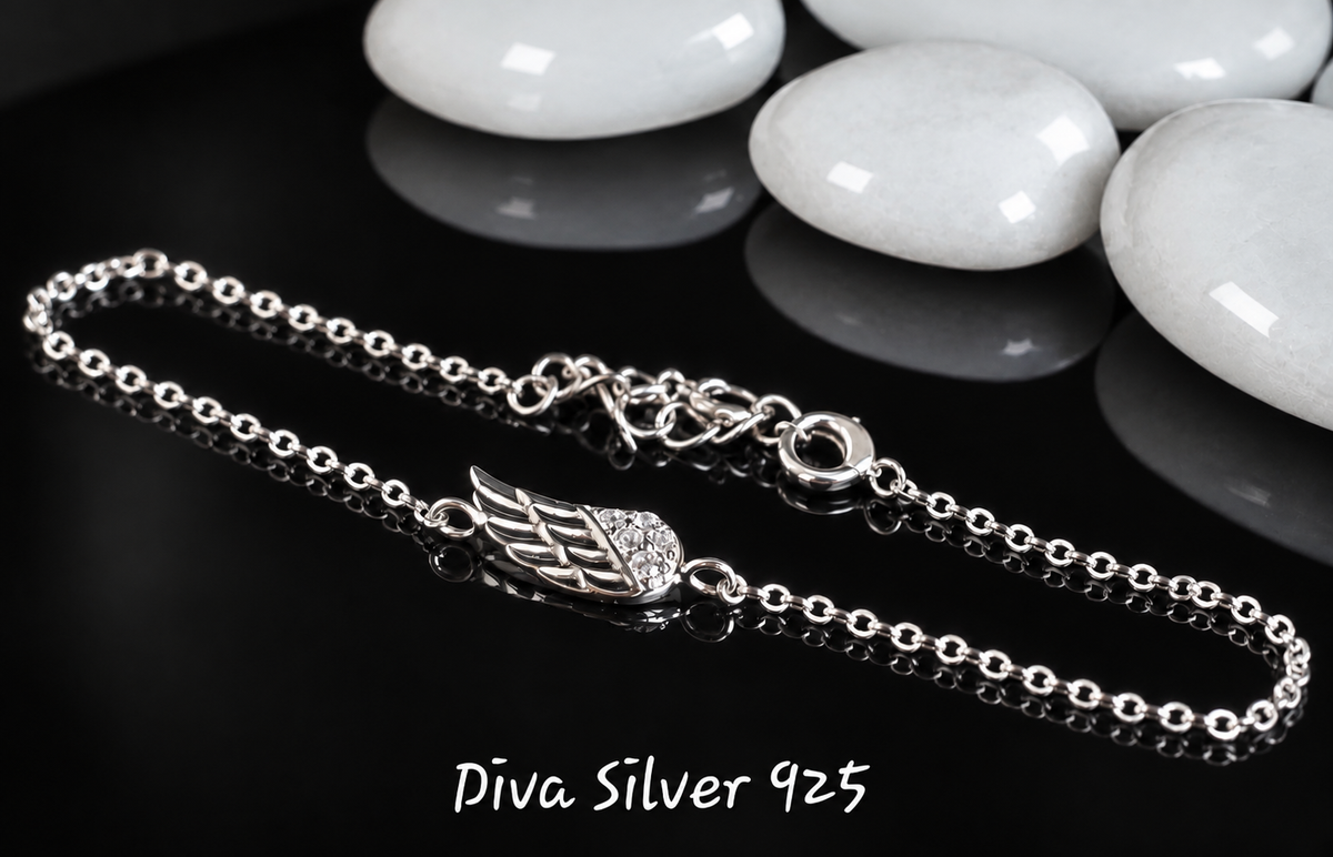 925 Sterling Angel Wing Bracelet For Women