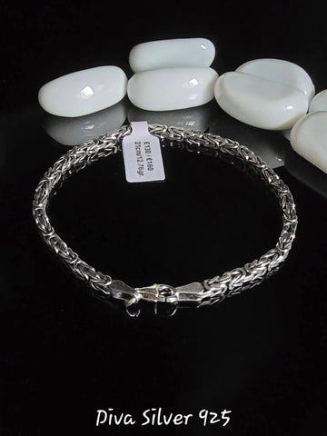 925 Sterling Silver Byzantine Men's Bracelet