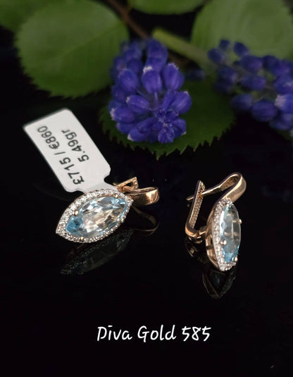 585 Gold earrings. 5.49gr