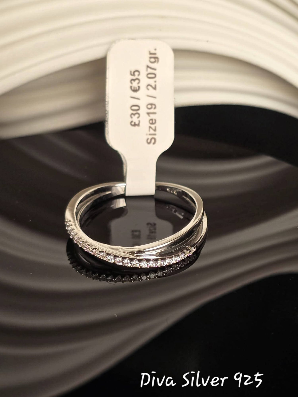 Sterling Silver Crossover Ring