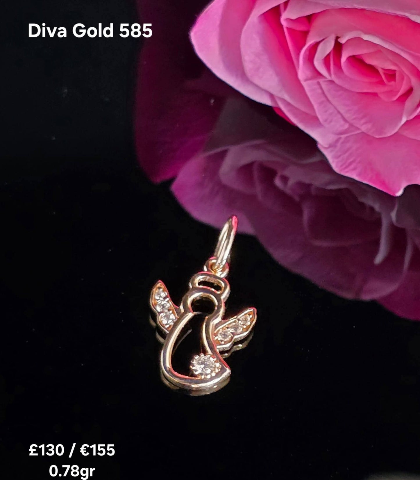 585 Gold Angel pendant. 0.76gr