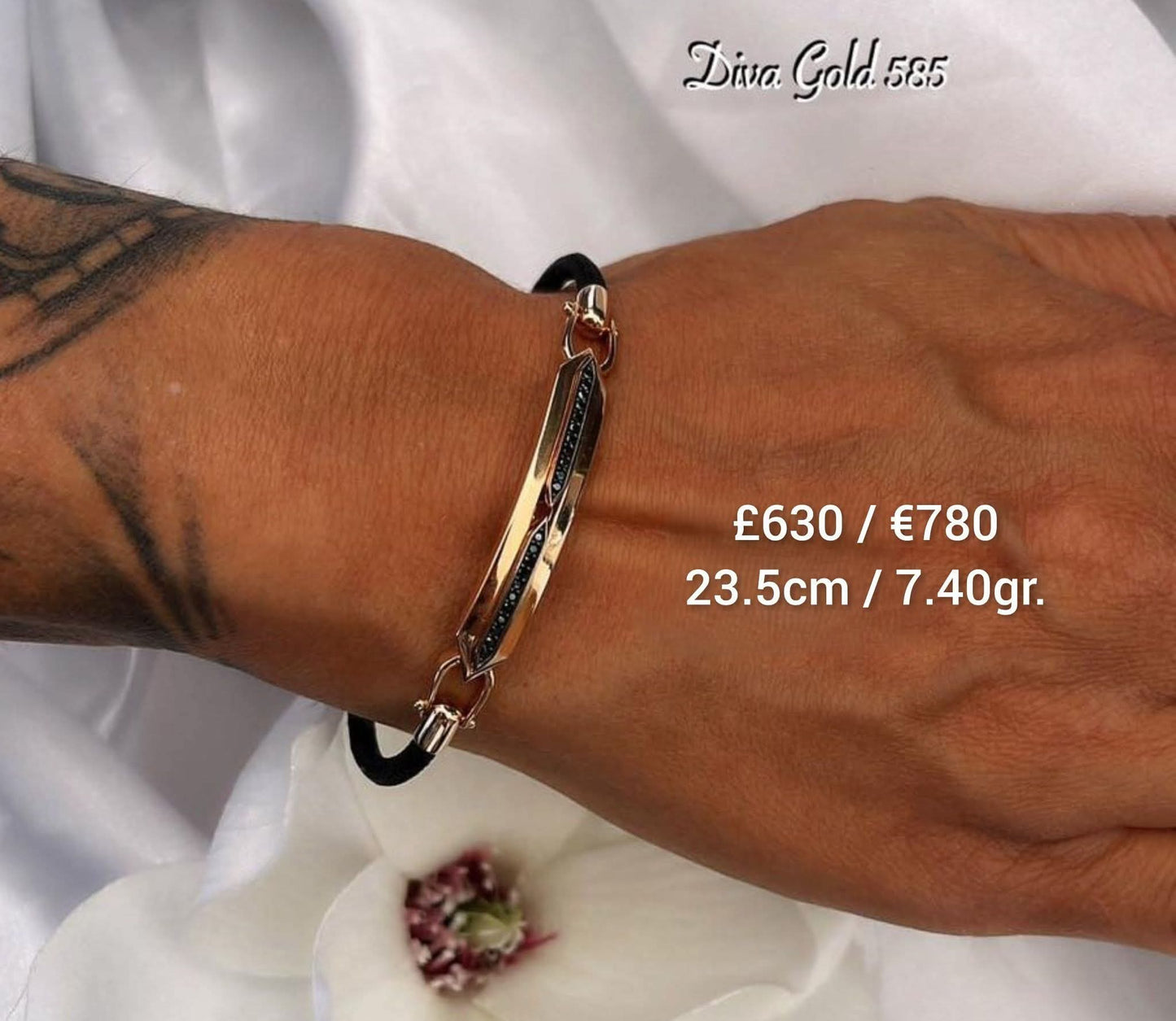 Gold bracelet. 23.5cm