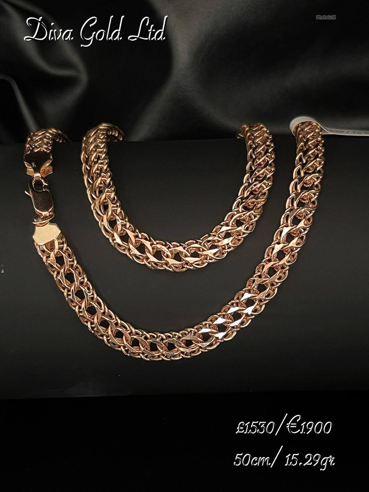 Gold 585 Bismarck chain 50cm