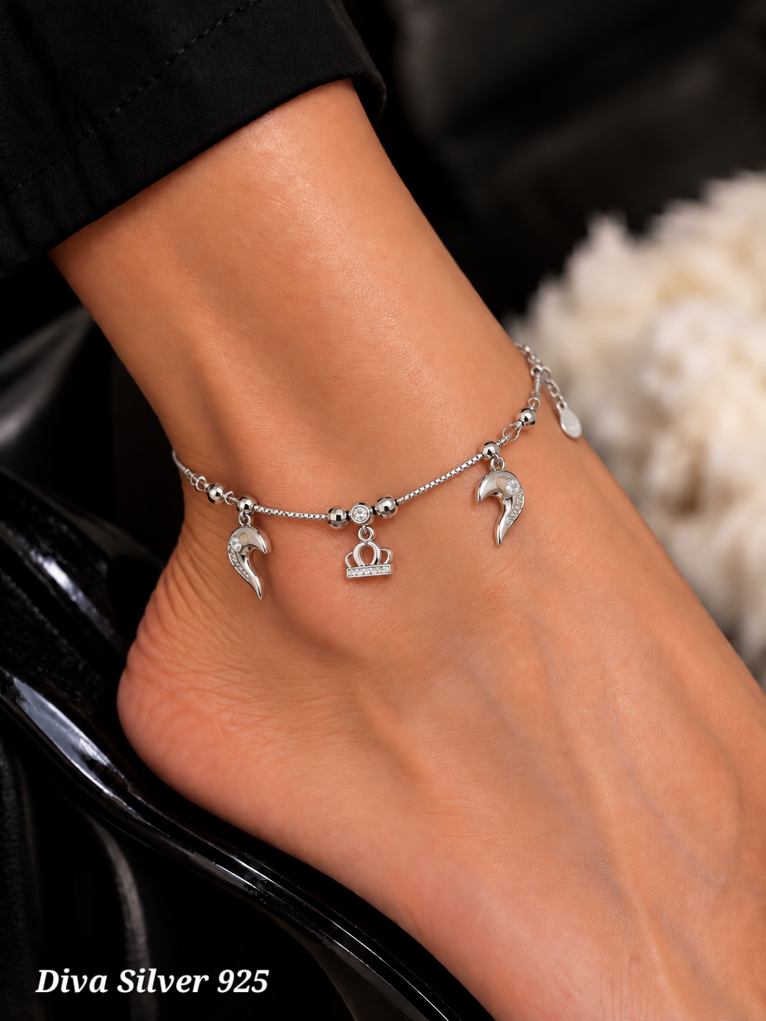 925 Sterling Ankle Bracelet For Women