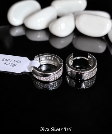 Sterling Silver Hoop Style Women Earrings
