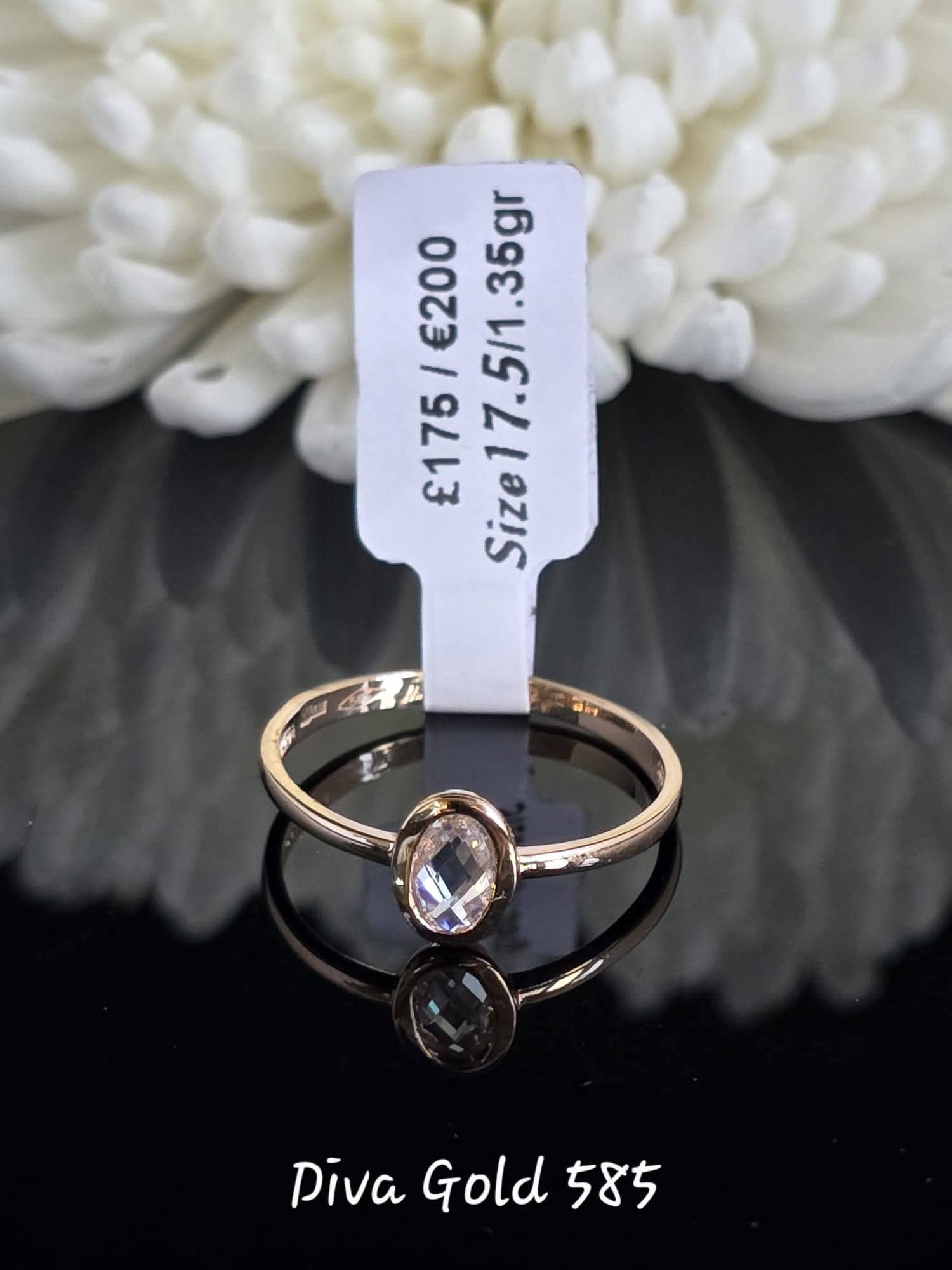 Gold women Ring.Size 17.5