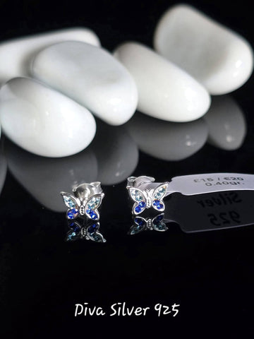 Sterling Silver Butterfly Stud Earrings for Kids
