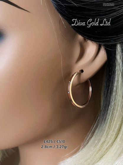 585 Gold hoop earrings. 2.8cm / 3.27gr