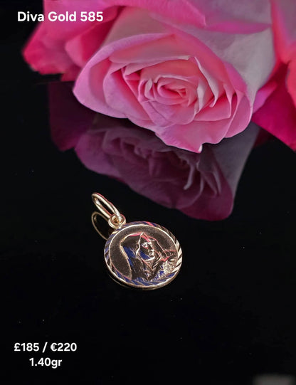 585 Gold medallion pendant. 1.40gr