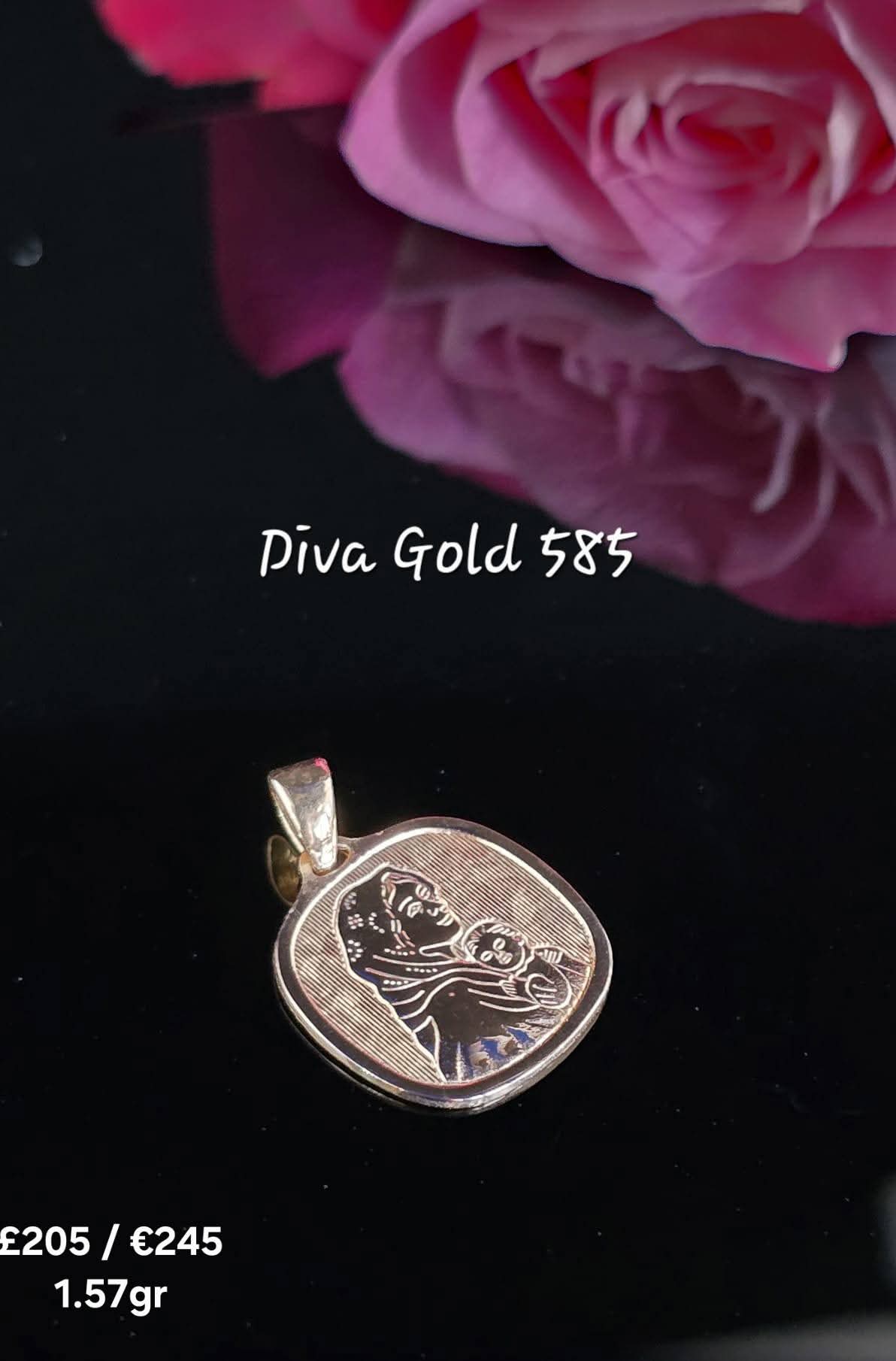 585 Gold medallion pendant. 1.57gr