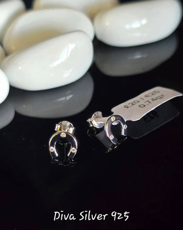 Sterling Silver Horseshoe Stud Earrings