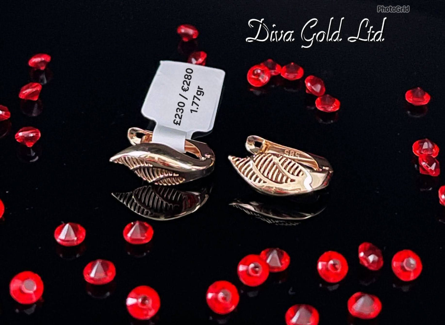 585 Gold earrings. 1.77gr