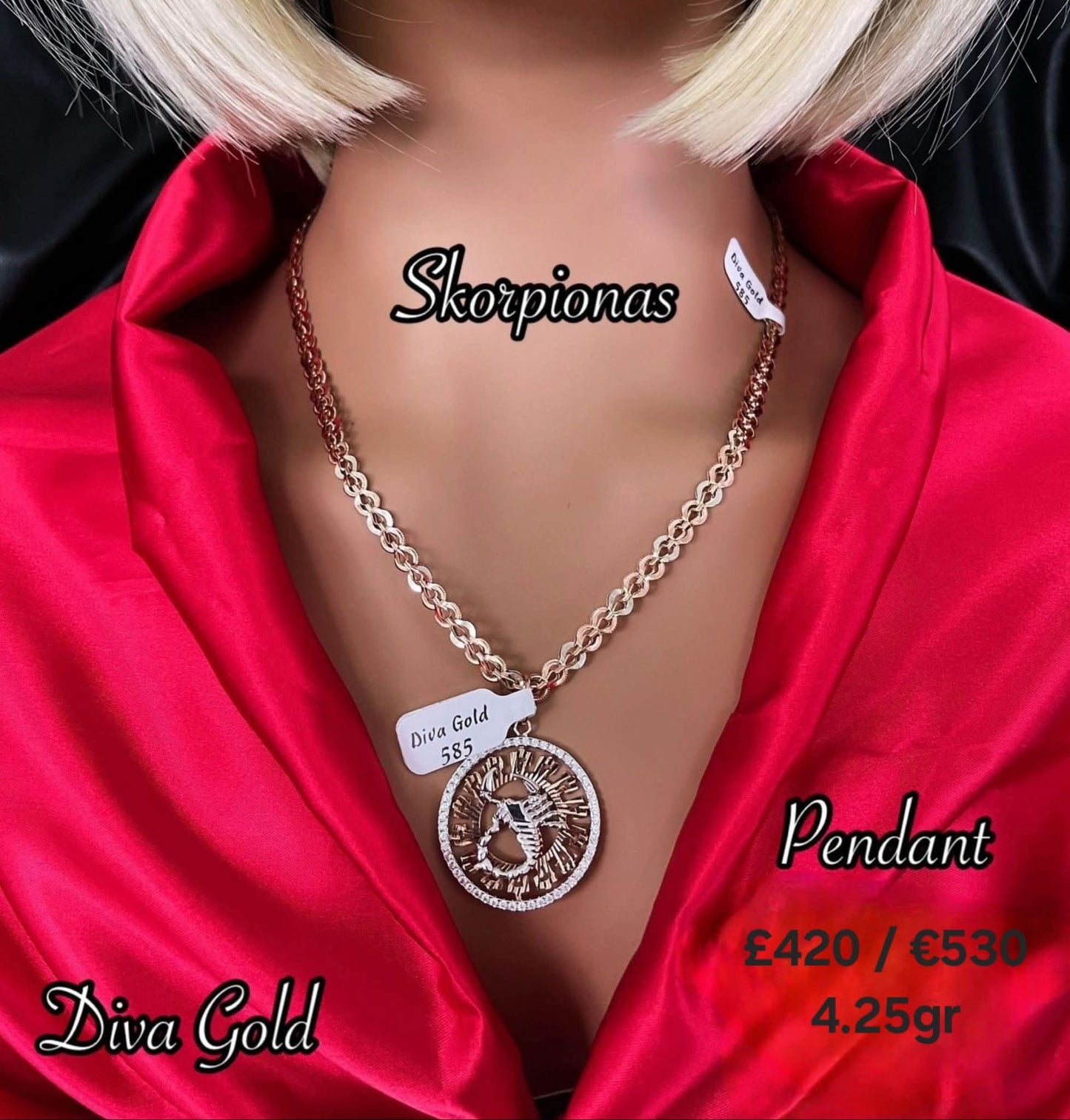 Gold 585 Scorpion pendant