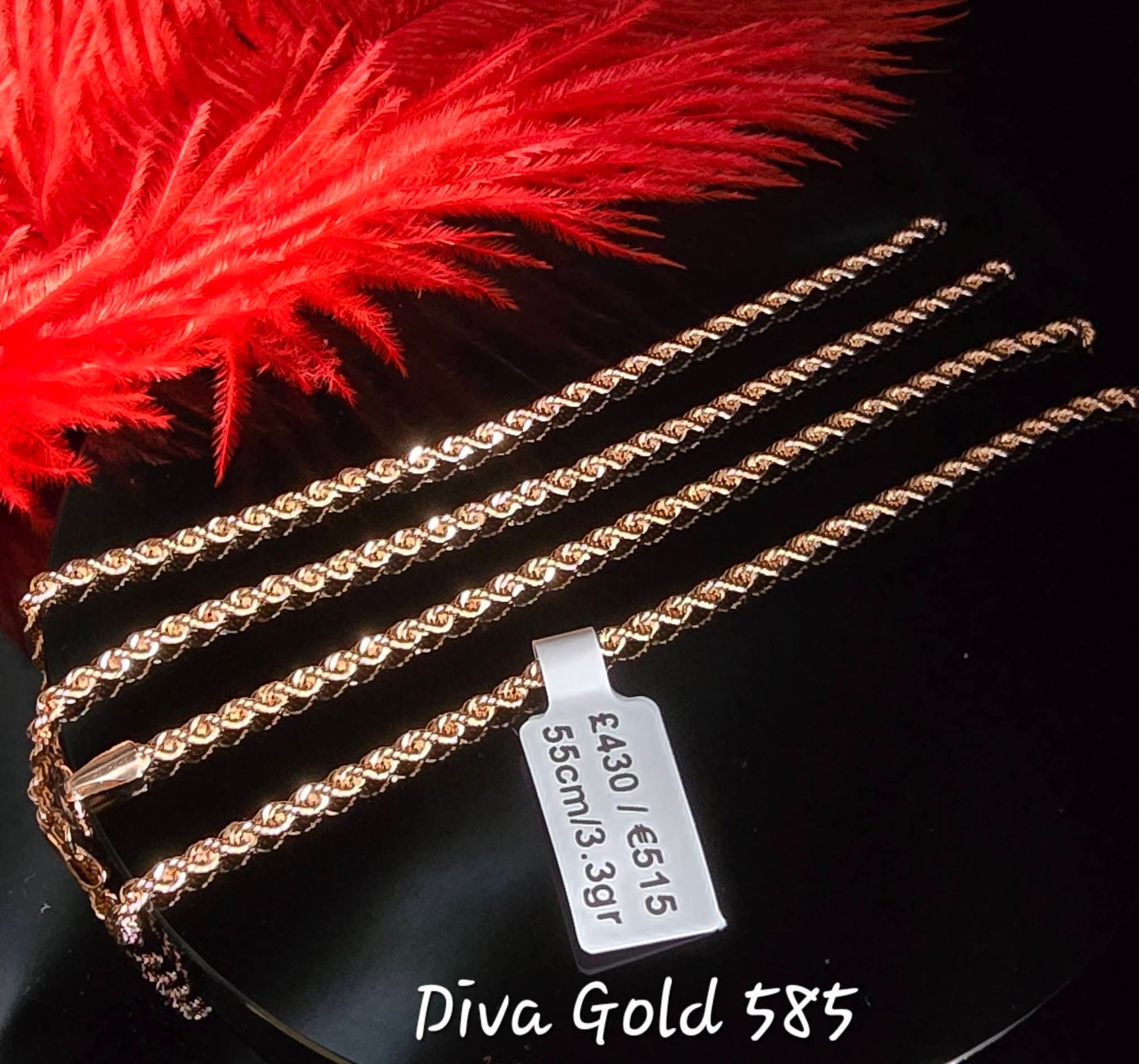 585 Gold chain 55cm. 3.3gr