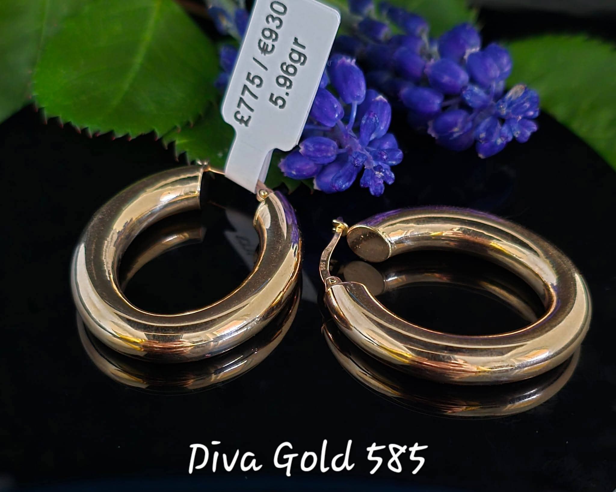 585 Gold hoop earrings. 5.96gr