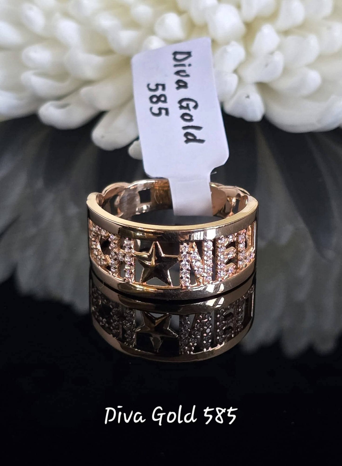 Gold Chanel style women Ring.Size 18