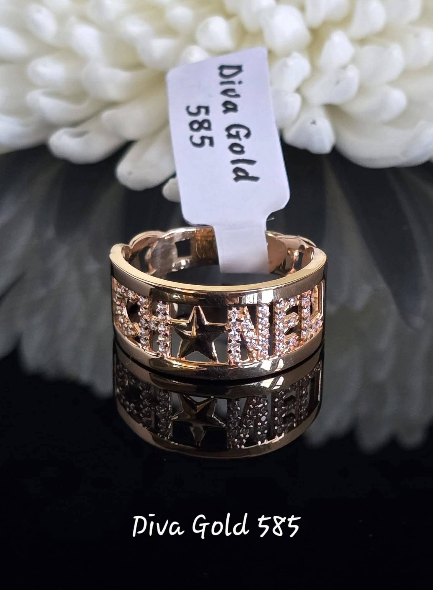Gold Chanel style women Ring.Size 18