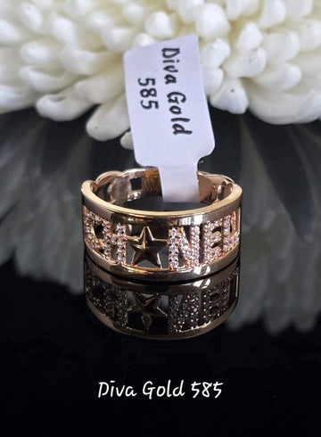 Gold Chanel style women Ring.Size 18