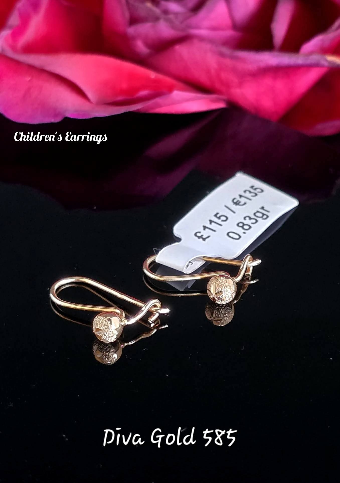 children's gold earrings. 0.83gr