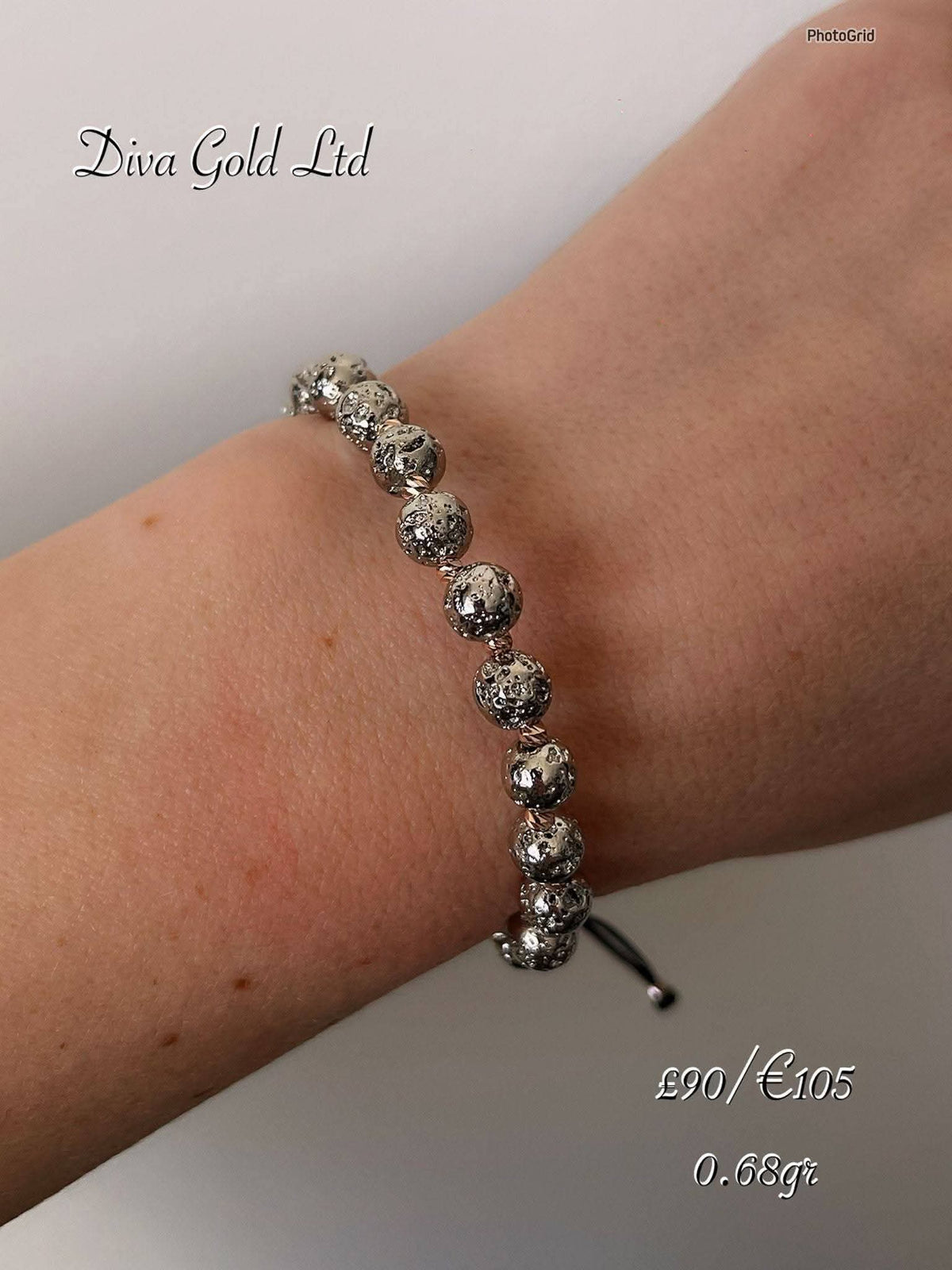 Thread bracelet with 585 gold details. 0.68gram