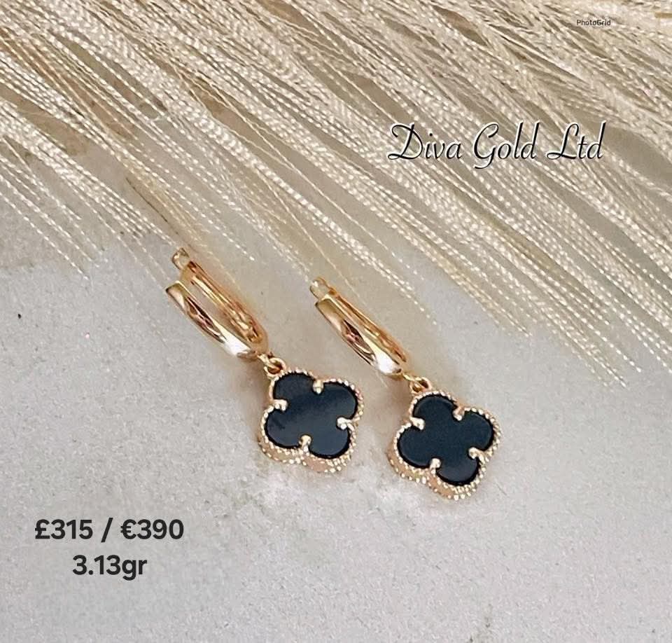 Gold 585 Clover earrings
