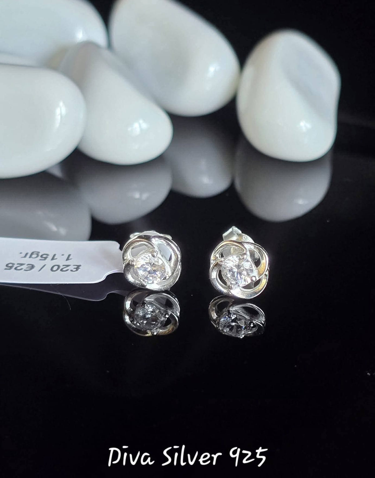 Sterling Silver Floral Women Stud Earrings