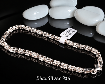925 Sterling Silver Byzantine Men's Bracelet