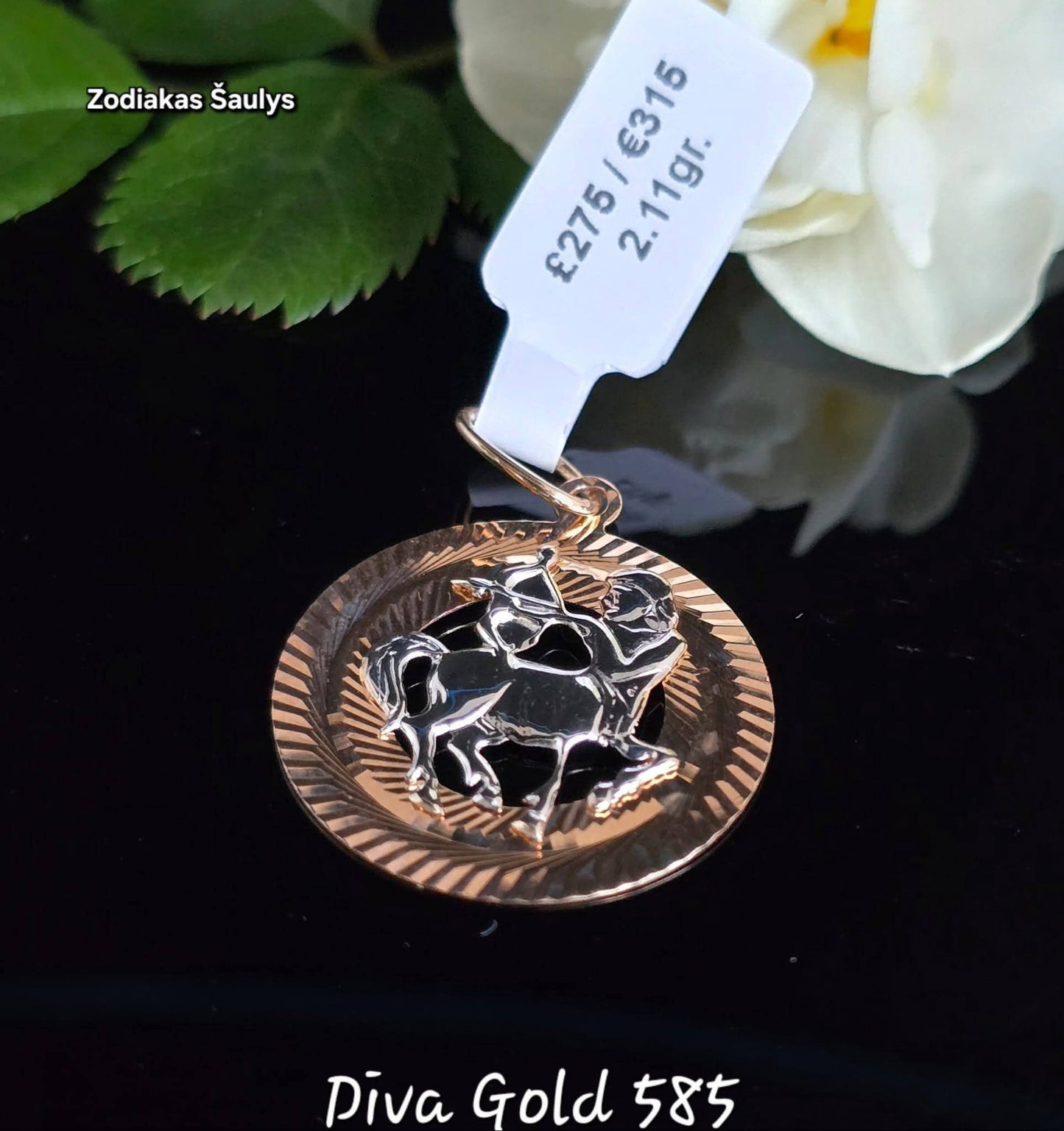 Golden zodiac sagittarius. 2.11gr
