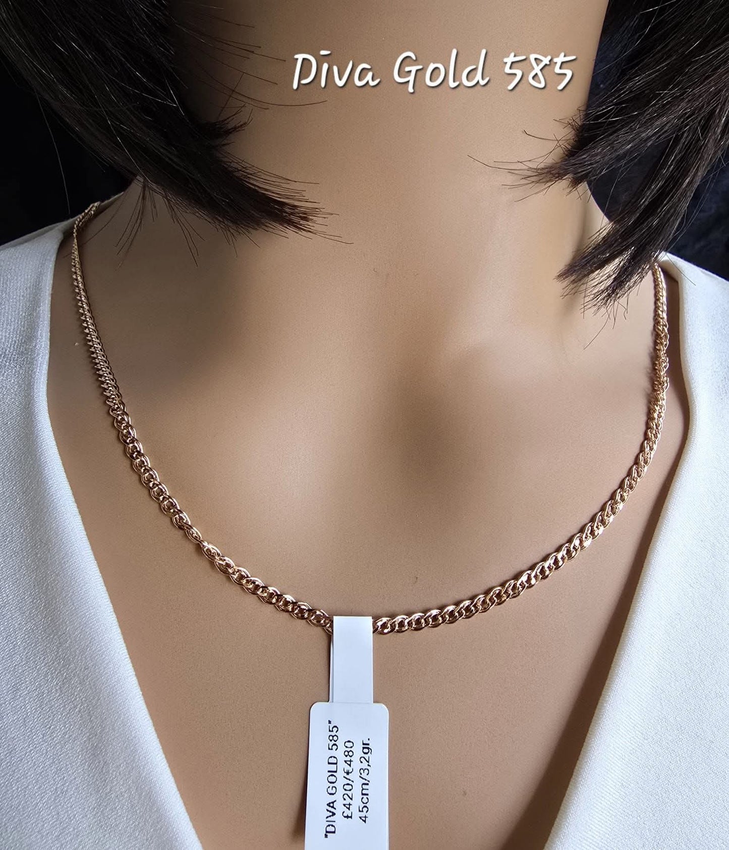 585 Gold mona liza chain. 45cm