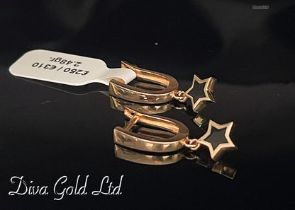 Gold 585 stars earrings