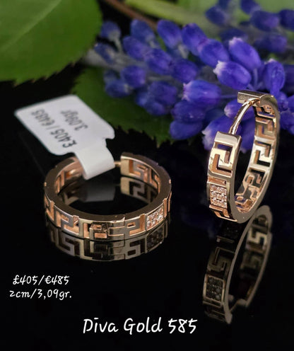 585 Gold Hoop earrings.  2cm / 7.60gr