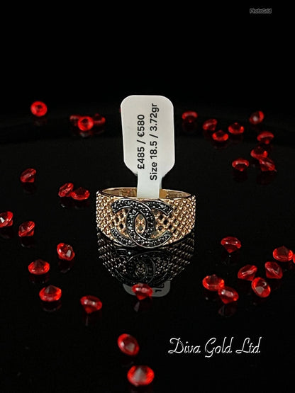 Gold women Chanel style Ring.Size 18.5