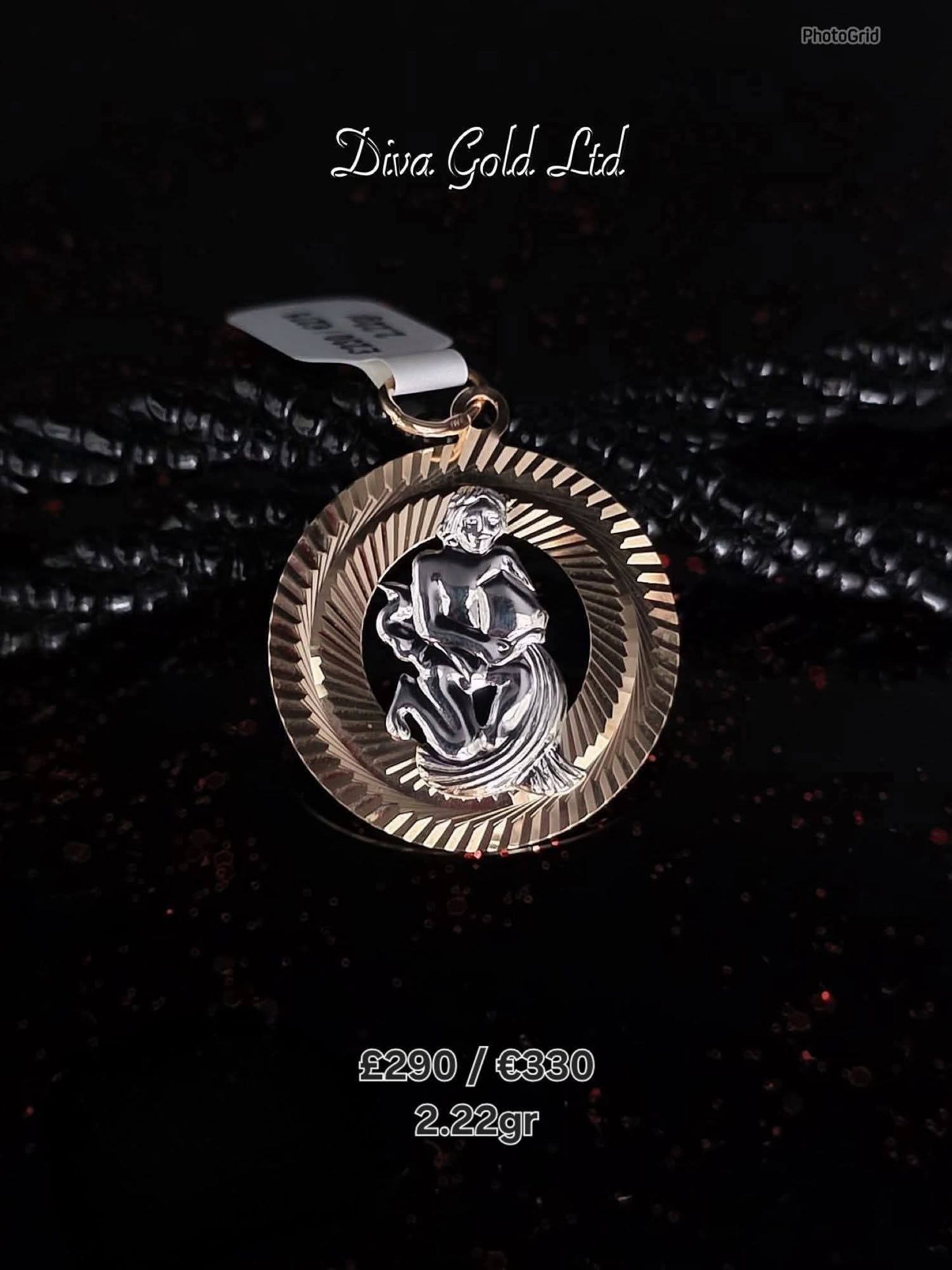 Golden zodiac aquarius. 2.22gr