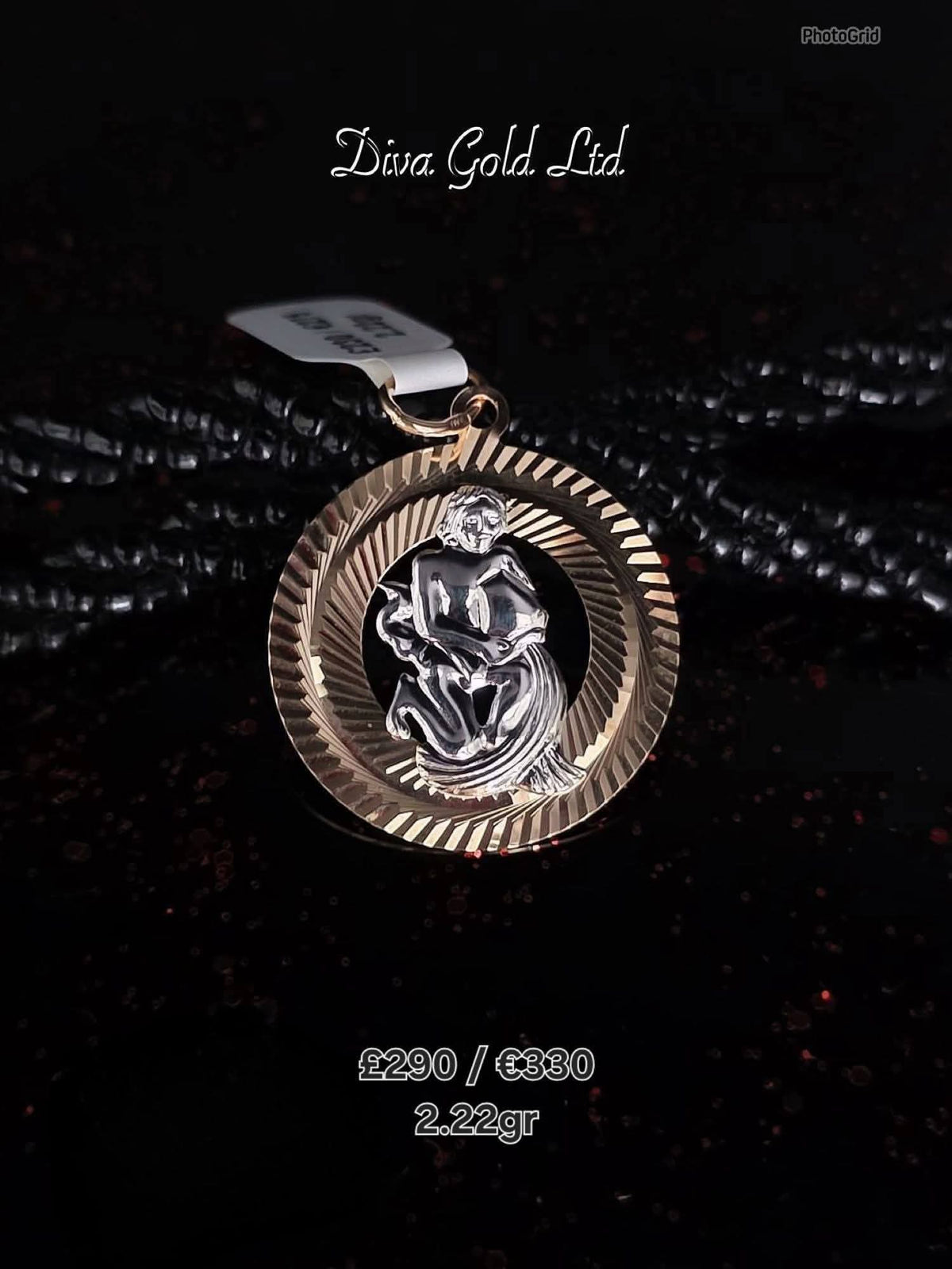 Golden zodiac aquarius. 2.22gr