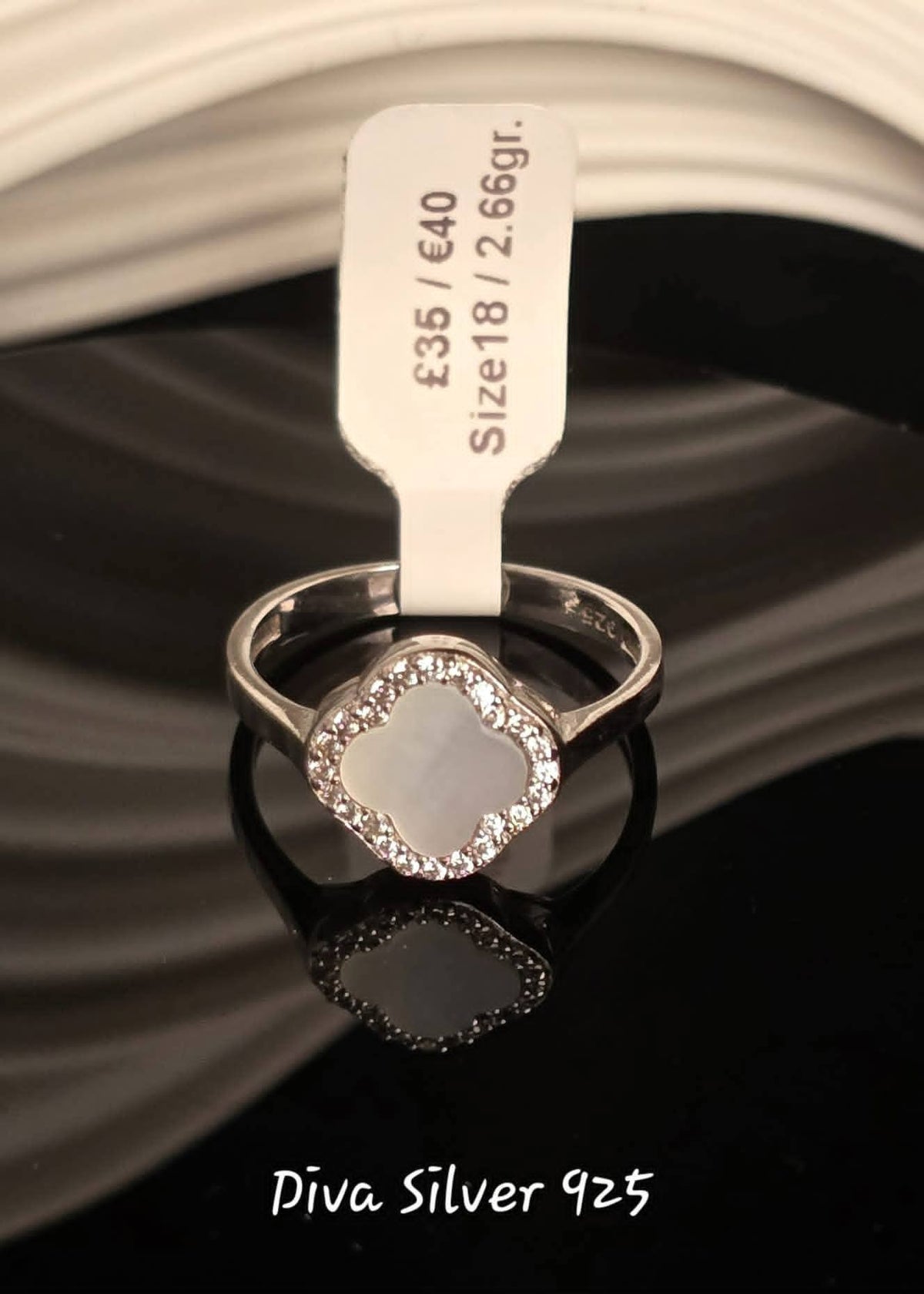 Sterling Silver Shining Clover Ring