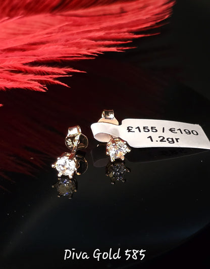 585 Gold stud earrings 1.20gr