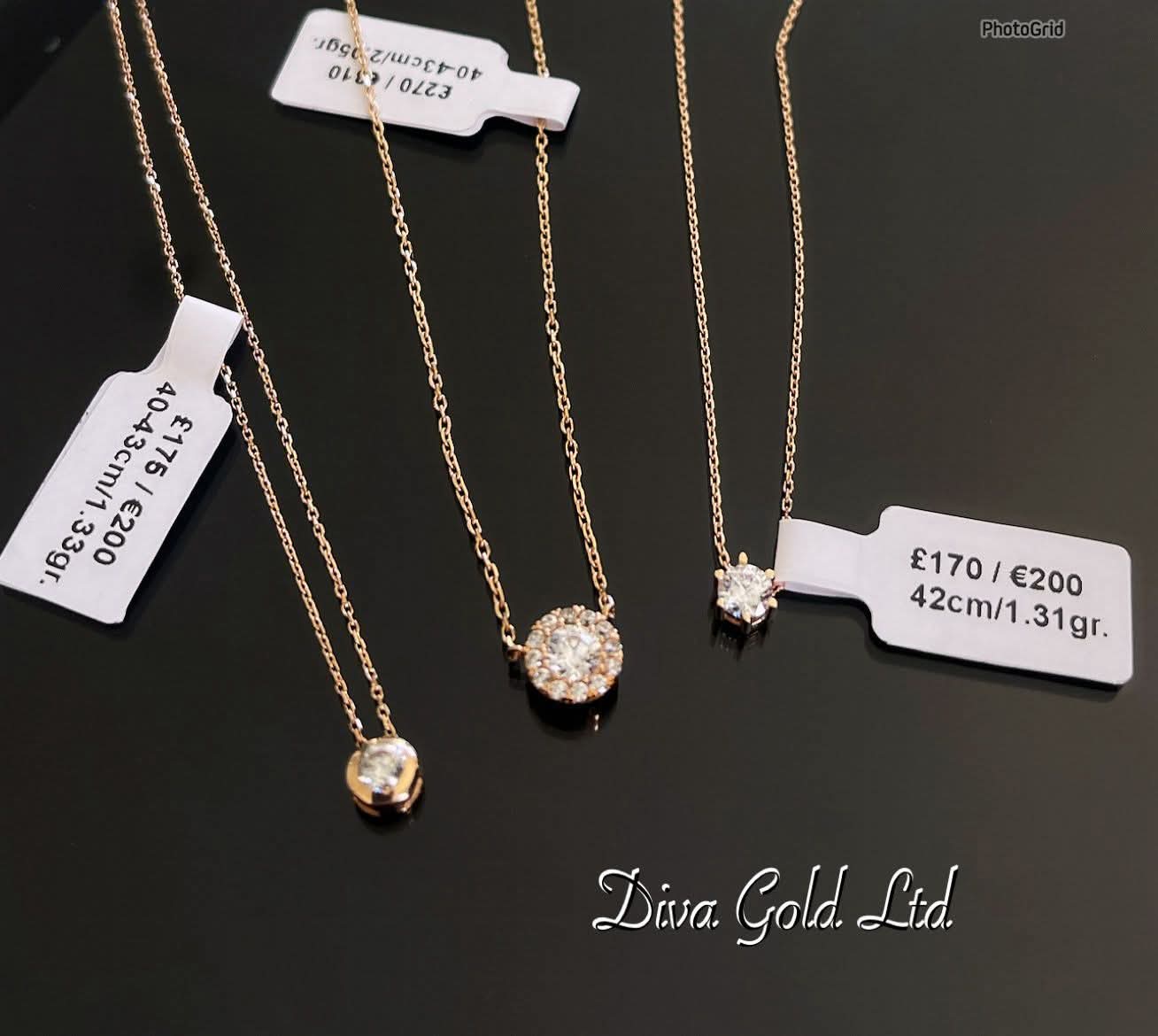 Gold Chain with pendant. 42cm