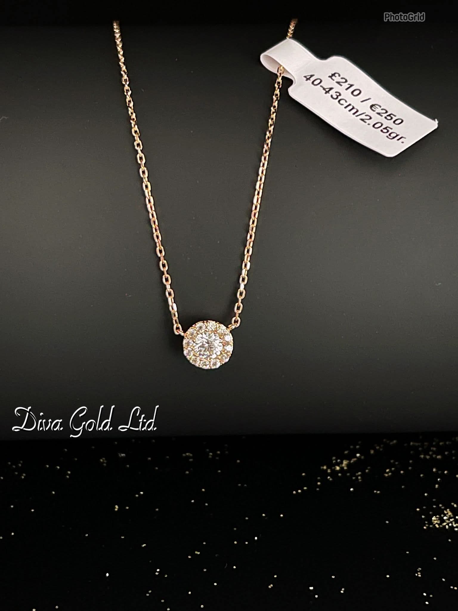 Gold 585 chain with Pendant. 40-43cm