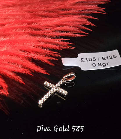 585 Gold cross. 0.80gr