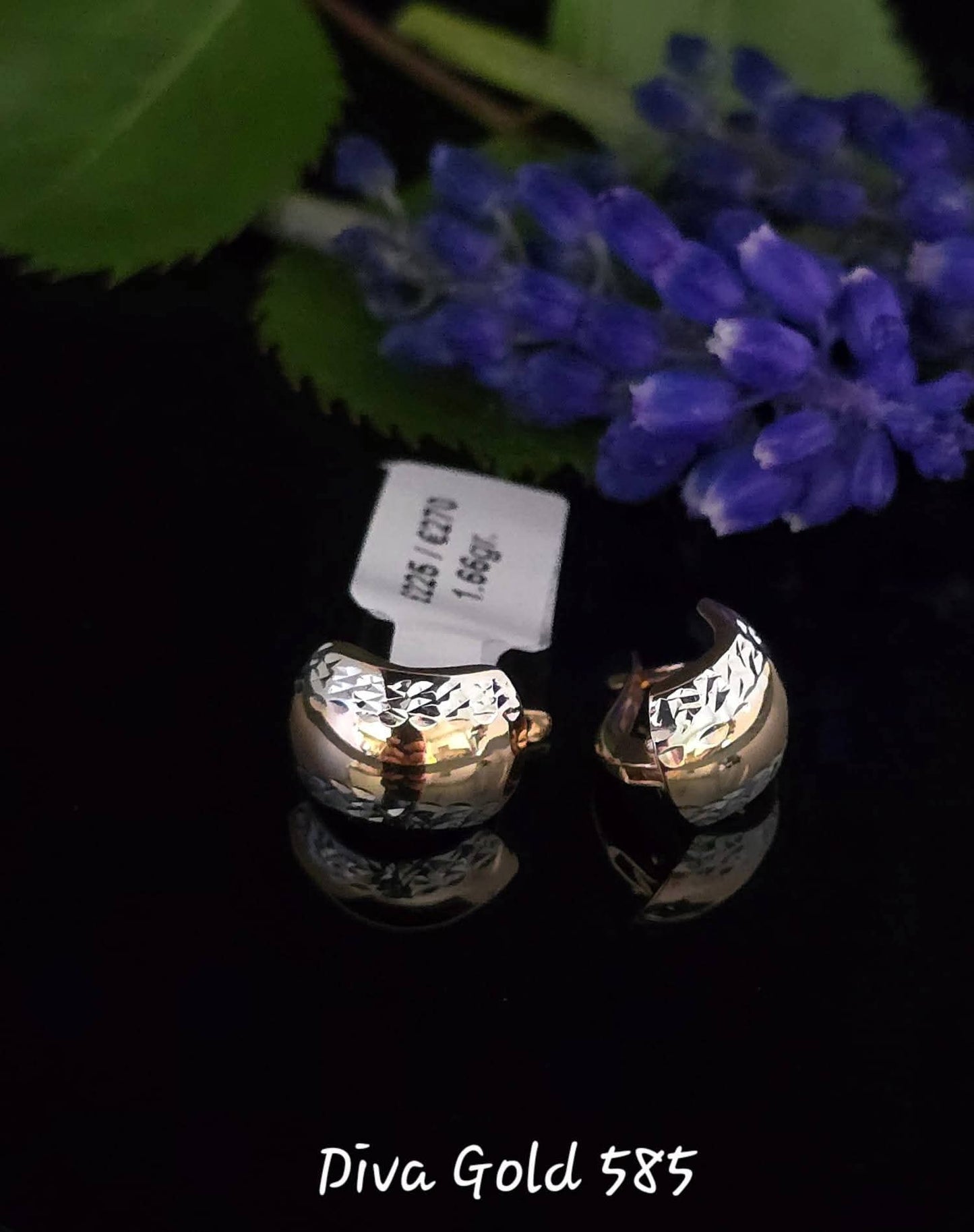 585 Gold earrings. 1.66gr