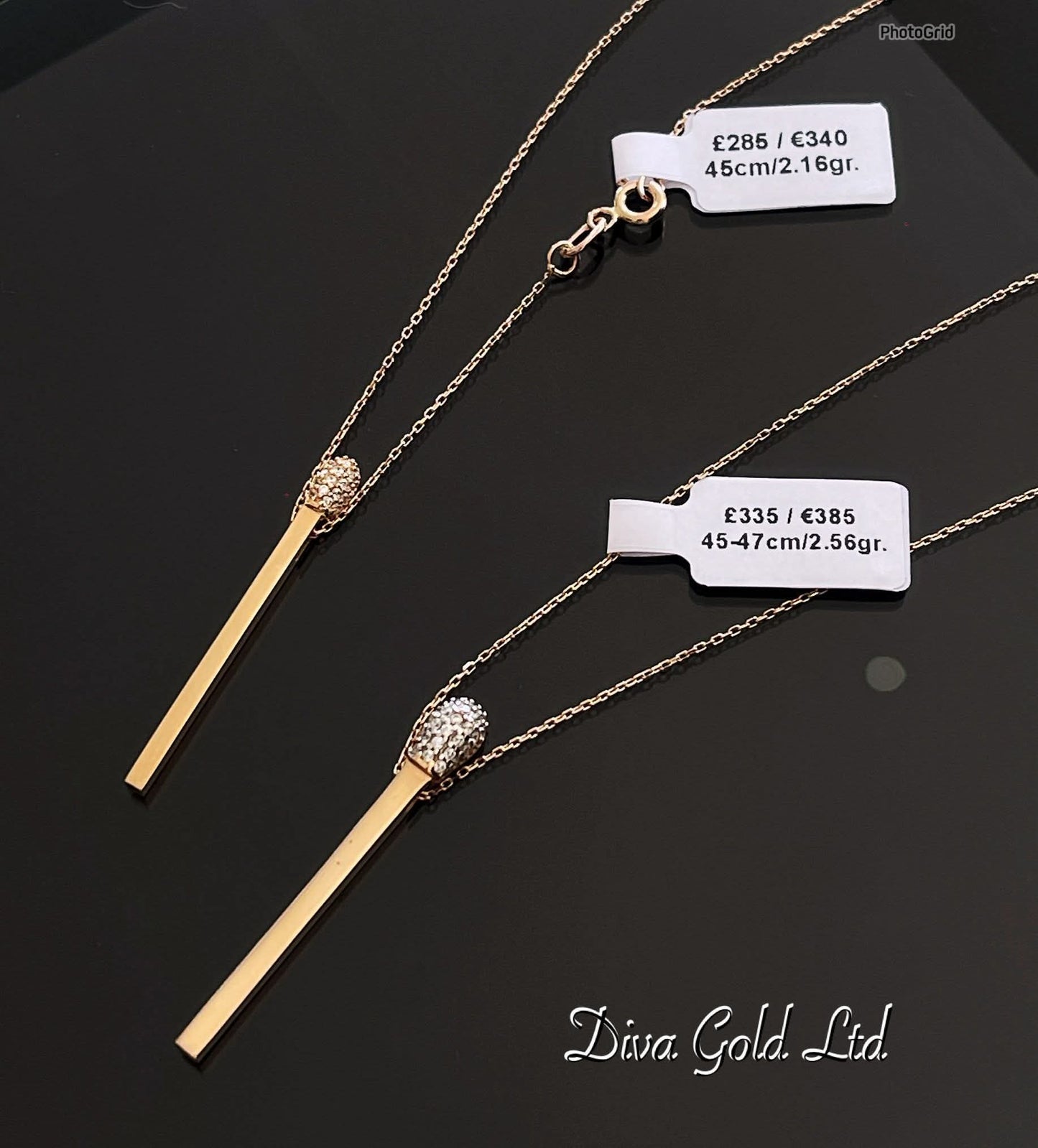 Gold Chain with pendant. 45-47cm