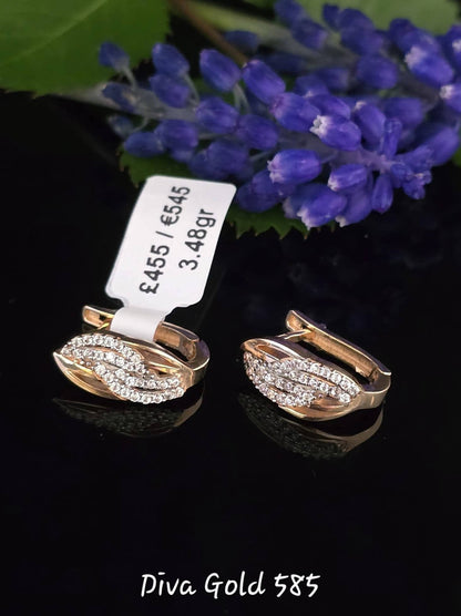 585 Gold earrings. 3.48gr