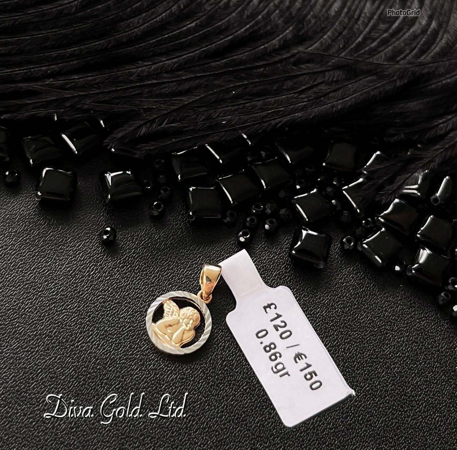 585 Gold angel pendant. 0.86gr