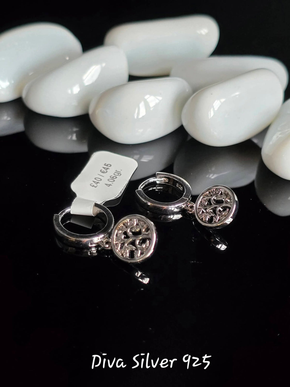 Sterling Silver Tree Women Earrings